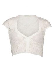 Alpenfee Bluzka "Susi" w kolorze kremowym rozmiar: 36. Brązowe bluzki Alpenfee, bez wzorów, z koronki, bez kołnierzyka, bez ramiączek. Za 91.56 zł.