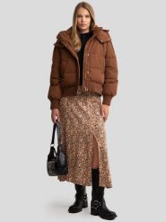Kurtka damska z wypełnieniem brązowa Cytylia 802. Brązowe kurtki BIG STAR, na zimę, l, bez wzorów, eleganckie, bez kaptura. W wyprzedaży za 139.99 zł.