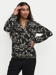 Kaffe Bluzka Ditte 10507919 Czarny Regular Fit. Czarne bluzki Kaffe, bez wzorów, z wiskozy, bez kołnierzyka, bez ramiączek. Za 99.99 zł.
