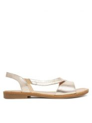 Lasocki Sandały CEO-WI23-FOXI-95 Złoty. Żółte sandały Lasocki, bez wzorów, ze skóry, bez obcasa, na płaskiej podeszwie, bez zapięcia. Za 149.99 zł.