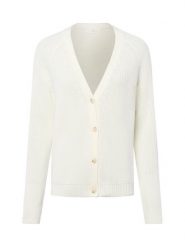 Fynch-Hatton Kardigan damski Kobiety Bawełna biały jednolity, L. Białe swetry Fynch-Hatton, l, bez wzorów, z bawełny, eleganckie, bez ramiączek. Za 449.95 zł.