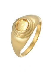 Elli PREMIUM Damski sygnet okrągły, klasyczny z kamieniem cytryn w pozłacanym srebrze 925 Sterling Silver Pierścionki 1 ct. Szare pierścionki Elli PREMIUM, z cytrynem, pozłacane. Za 333.99 zł.