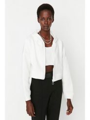 Trendyol Bluza w kolorze białym rozmiar: S. Białe bluzy Trendyol, s, bez wzorów, z bawełny, bez kaptura. Za 74.11 zł.