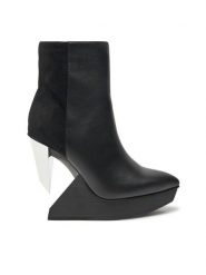 United Nude Botki Edge Bootie 1085622916 Czarny. Czarne botki United Nude, bez wzorów, ze skóry, bez obcasa, na koturnie, bez zapięcia. Za 1,499.00 zł.