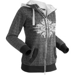 Bluza rozpinana, długi rękaw bonprix czarny melanż. Bluzy bez kaptura marki bonprix. Za 99.99 zł.