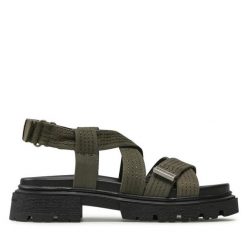 Sandały G-Star Raw. Zielone sandały G-Star Raw, bez wzorów, retro, bez obcasa, na płaskiej podeszwie, bez zapięcia. Za 239.99 zł.