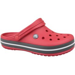 Klapki na basen unisex, Crocs Crocband Clog. Czerwone klapki Crocs, bez wzorów, bez obcasa, bez zapięcia. Za 189.99 zł.