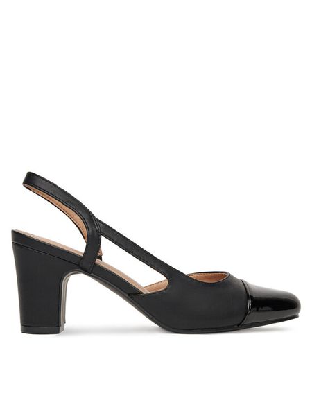 Clara Barson Czółenka WS24202-01 Czarny. Czarne czółenka Clara Barson, bez wzorów, ze skóry, bez obcasa, bez zapięcia. Za 119.99 zł.