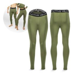 Ciepłe spodnie termiczne unisex 4FIZJO ACTIVE HEAT zielone. Czarne spodnie narciarskie 4FIZJO, bez wzorów, z dresówki, do biegania. Za 54.99 zł.