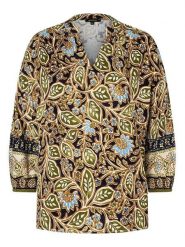 More & More Bluzka w kolorze jasnobrązowym ze wzorem rozmiar: 44. Brązowe bluzki More & More, s, bez wzorów, z wiskozy, klasyczne, bez kołnierzyka, bez ramiączek. Za 86.99 zł.