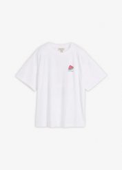 T-shirt oversize z czystej bawełny organicznej. Białe t-shirty bonprix, bez wzorów, z bawełny, bez kołnierzyka, bez ramiączek. Za 64.99 zł.