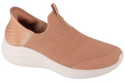 Buty sportowe Sneakersy damskie, Skechers Ultra Flex 3.0 - Cozy Streak. Brązowe buty treningowe Skechers, bez wzorów, z materiału, przed kostkę, bez zapięcia, trekkingowe. Za 349.99 zł.