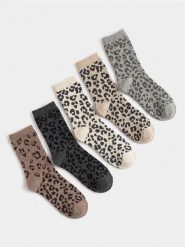 Skarpetki z bawełną w panterkę 5 pack - wielobarwny. Skarpetki Sinsay, bez wzorów, z bawełny. Za 17.99 zł.
