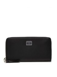 Tommy Jeans Duży Portfel Damski Tjw City-Wide Large Za AW0AW15941 Czarny. Czarne portfele Tommy Jeans, bez wzorów, z jeansu. Za 169.99 zł.