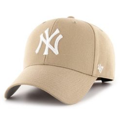 Czapka z daszkiem New York Yankees MLB. Brązowe czapki z daszkiem 47 Brand, bez wzorów. Za 177.50 zł.