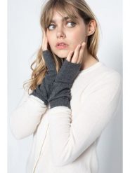 Perfect Cashmere Kaszmirowe mitenki "Jesse" w kolorze antracytowym rozmiar: onesize. Czarne rękawiczki Perfect Cashmere, bez wzorów, z kaszmiru. Za 166.10 zł.