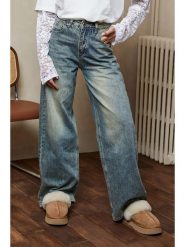 Joséfine Dżinsy "Flower" - Comfort fit - w kolorze błękitnym rozmiar: 34. Niebieskie jeansy Joséfine, bez wzorów, z podwyższonym stanem. Za 132.36 zł.