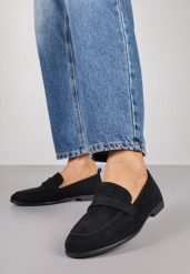 Czarne Mokasyny Vices ze Skórzaną Wkładką i Ozdobnymi Przeszyciami Adestiia. Czarne mokasyny Born2be, bez wzorów, z jeansu. Za 69.99 zł.