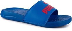 Klapki sportowe damskie na basen niebieskie PUMA POPCAT. Czerwone klapki Puma, bez wzorów, z gumy, sportowe, bez obcasa, bez zapięcia. Za 59.00 zł.
