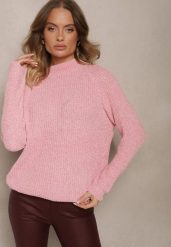 Różowy Casualowy Golf z Wiskozą Zerinia. Czerwone swetry Renee, uniwersalny, bez wzorów, z jeansu, biznesowe, bez ramiączek. W wyprzedaży za 51.99 zł.