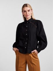 YAS Koszula 26027480 Czarny Regular Fit. Czarne koszule YAS, xl, bez wzorów, z bawełny, bez kołnierzyka, bez ramiączek. Za 159.99 zł.