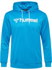 Bluza z kapturem Hummel Logo. Niebieskie bluzy z kapturem Hummel, na jesień, m, bez wzorów, z materiału, z kapturem, na fitness i siłownię. Za 236.00 zł.