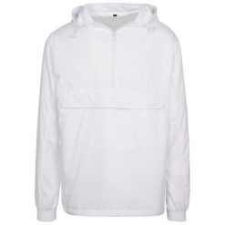Kurtka Unisex Basic Pull Over Dla Dorosłych. Białe kurtki BUILD YOUR BRAND, l, bez wzorów, bez kaptura. Za 220.99 zł.