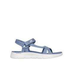 Sandały damskie SKECHERS Go Walk Flex Sandal Sublime. Niebieskie sandały Skechers, bez wzorów, bez obcasa, bez zapięcia. Za 217.99 zł.