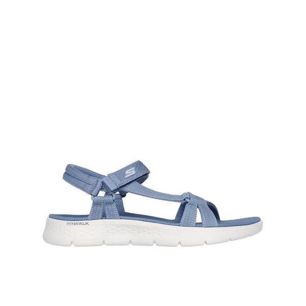 Sandały damskie SKECHERS Go Walk Flex Sandal Sublime. Niebieskie sandały Skechers, bez wzorów, bez obcasa, bez zapięcia. Za 217.99 zł.