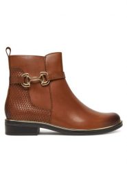 Caprice Botki 9-25312-45 Brązowy. Brązowe botki Caprice, bez wzorów, ze skóry, bez obcasa, na płaskiej podeszwie, bez zapięcia. Za 589.99 zł.