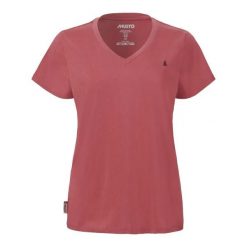 Damska koszulka v-neck Musto Original. Czerwone t-shirty sportowe Musto, bez wzorów, bez ramiączek, żeglarskie. Za 197.50 zł.