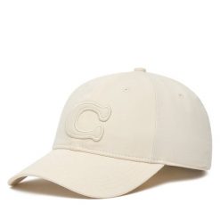 Czapka z daszkiem Coach. Białe czapki z daszkiem Coach, bez wzorów. Za 209.99 zł.