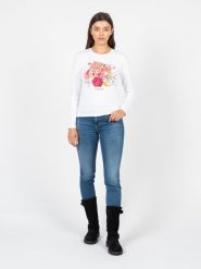 Rebel Queen By Liu Jo Bluzka | YA2121 J0002 | Kobieta | Biały. Białe bluzki Liu Jo, xs, bez wzorów, z bawełny, klasyczne, bez kołnierzyka, bez ramiączek. W wyprzedaży za 249.00 zł.