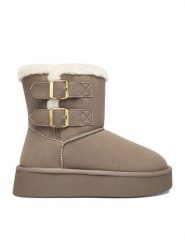 JENNY Śniegowce CEO-HDR241212-4 Szary. Szare śniegowce Jenny, bez wzorów, z materiału, bez zapięcia. Za 179.99 zł.
