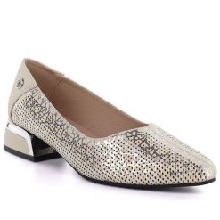 Skórzane półbuty damskie ażurowe beżowe Vinceza 99201. Brązowe półbuty wsuwane VINCEZA, w ażurowe wzory, ze skóry, eleganckie, bez obcasa. Za 209.99 zł.