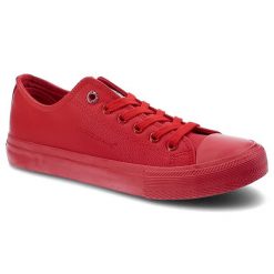 Czerwone Trampki Cross Jeans Codzienne Buty Damskie. Czerwone trampki Cross Jeans, bez wzorów, z gumy, klasyczne, bez zapięcia. Za 89.99 zł.