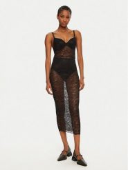 Guess Koszula nocna O5RK00 KBGT0 Czarny Regular Fit. Czarne koszule nocne Guess, m, z aplikacjami, z syntetyku, bez ramiączek. Za 299.99 zł.