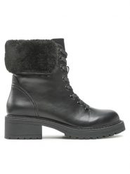 JENNY Botki WYL3185-5 Czarny. Czarne botki Jenny, bez wzorów, ze skóry, bez obcasa, na płaskiej podeszwie, bez zapięcia. Za 129.99 zł.