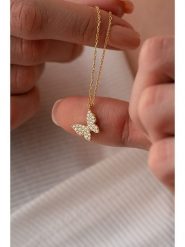 Lodie Silver Srebrny naszyjnik z cyrkoniami - dł. 42 cm rozmiar: onesize. Szare naszyjniki Lodie Silver, z materiału, z cyrkonią, srebrne. Za 43.99 zł.