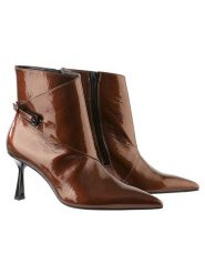 Högl Skórzane botki "Sandy" w kolorze jasnobrązowym rozmiar: 38,5. Brązowe botki Högl, bez wzorów, eleganckie, bez obcasa, na szpilce, bez zapięcia. Za 601.95 zł.