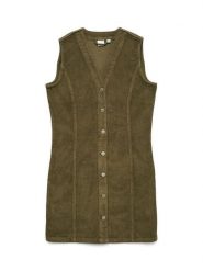 Vero Moda Sukienka codzienna Eden 10333959 Zielony Regular Fit. Zielone sukienki Vero Moda, na co dzień, l, bez wzorów, z bawełny, bez kołnierzyka, bez ramiączek, proste. Za 169.99 zł.