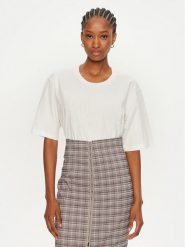 PINKO T-Shirt Scanner 101704 A23W Biały Relaxed Fit. Białe t-shirty Pinko, xs, bez wzorów, z bawełny, bez kołnierzyka, bez ramiączek. Za 269.99 zł.