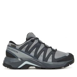 Trekkingi Salomon. Szare buty trekkingowe Salomon, z gore-texu, bez zapięcia. Za 489.99 zł.