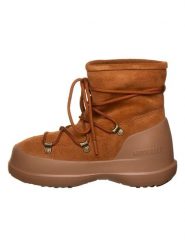 Moon Boot Skórzane botki zimowe "Luna" w kolorze jasnobrązowym rozmiar: 42. Brązowe botki Moon Boot, bez wzorów, z materiału, bez obcasa, bez zapięcia. Za 589.95 zł.
