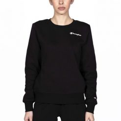 Bluza Champion Z Crewneck Czarna Damskie. Czarne bluzy bez kaptura Champion, s, bez wzorów, z bawełny, bez kaptura. Za 99.77 zł.