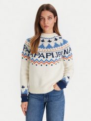 Napapijri Sweter D-Fiames NP0A892S Beżowy Regular Fit. Brązowe swetry Napapijri, l, bez wzorów, z bawełny, bez ramiączek. Za 1,149.00 zł.