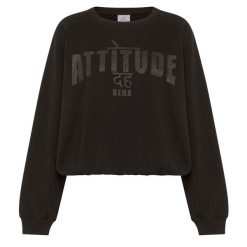 Deha Gruba Bluza Z Grafiką Damskie. Czarne bluzy Deha, m, bez wzorów, z bawełny, bez kaptura. Za 416.99 zł.