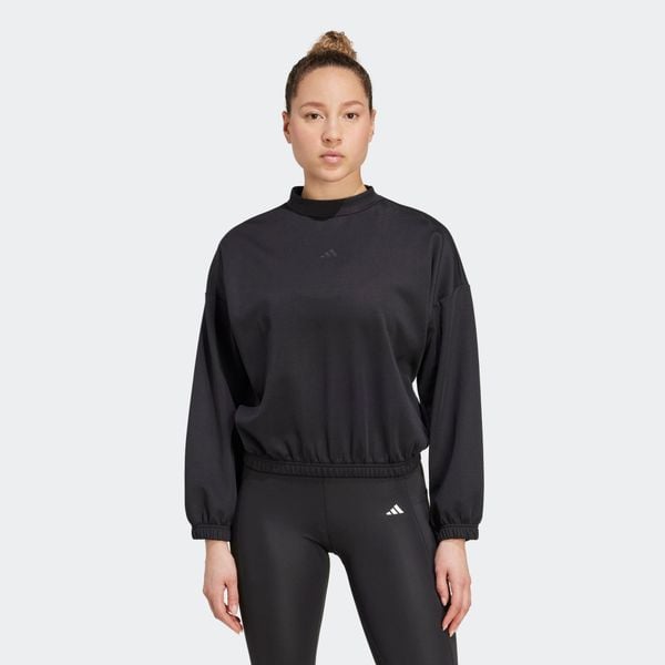 Bluza fitness damska ADIDAS crop top. Czarne bluzy bez kaptura adidas, s, bez wzorów, z materiału, bez kaptura, na fitness i siłownię. Za 249.99 zł.