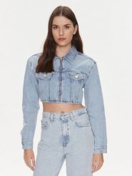 Tommy Jeans Kurtka jeansowa DW0DW17450 Niebieski Slim Fit. Niebieskie kurtki Tommy Jeans, l, bez wzorów, z bawełny, bez kaptura. Za 439.99 zł.
