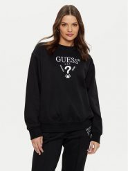 Guess Bluza V5RQ12 KC3D2 Czarny Regular Fit. Czarne bluzy Guess, s, z aplikacjami, z syntetyku, bez ramiączek, bez kaptura. Za 289.99 zł.